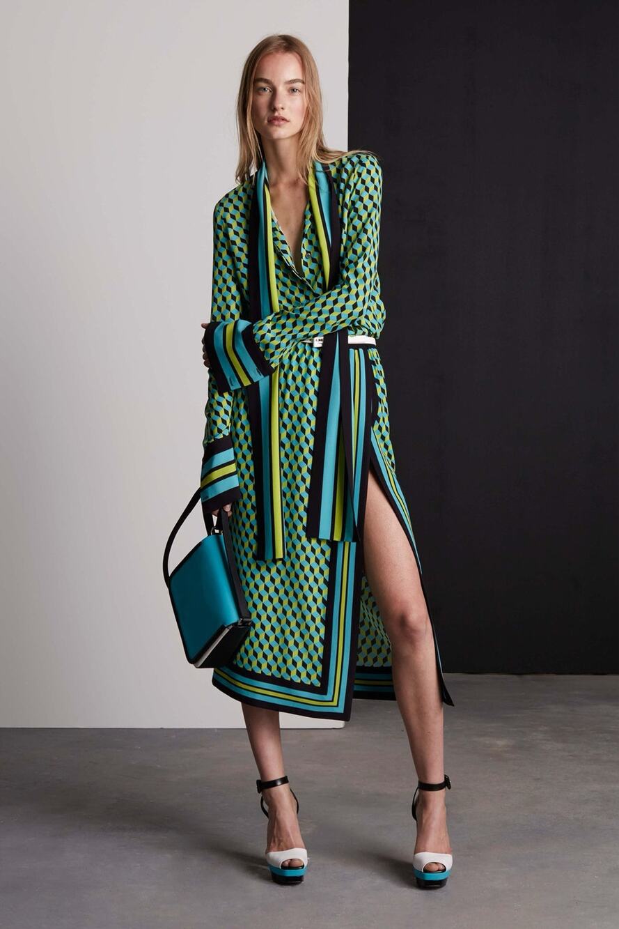 Resort 2016 - Silk Geometric Skirt - Michael Kors Collection Size 4
